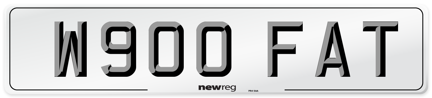 W900 FAT Number Plate from New Reg